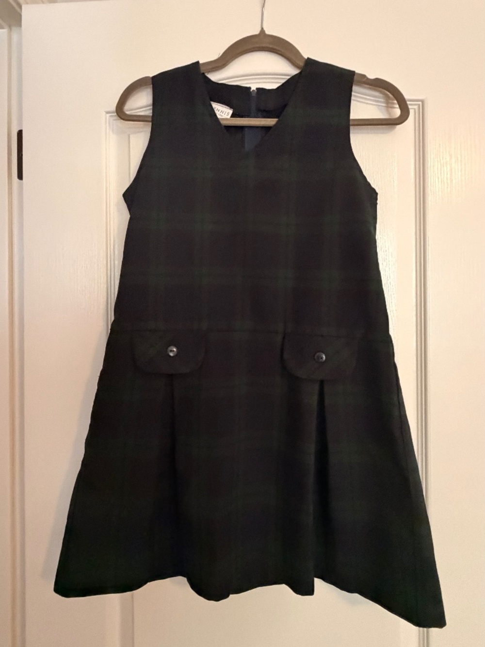 Dennis Uniform Girls Size 10 Plaid Jumper Dress
